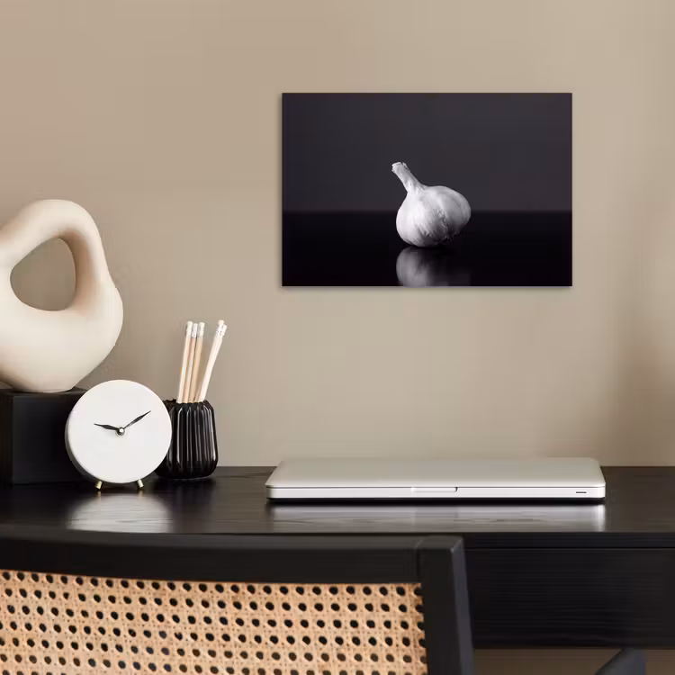 Knoflook - Zwart - Wit poster papier klein -sfeer1