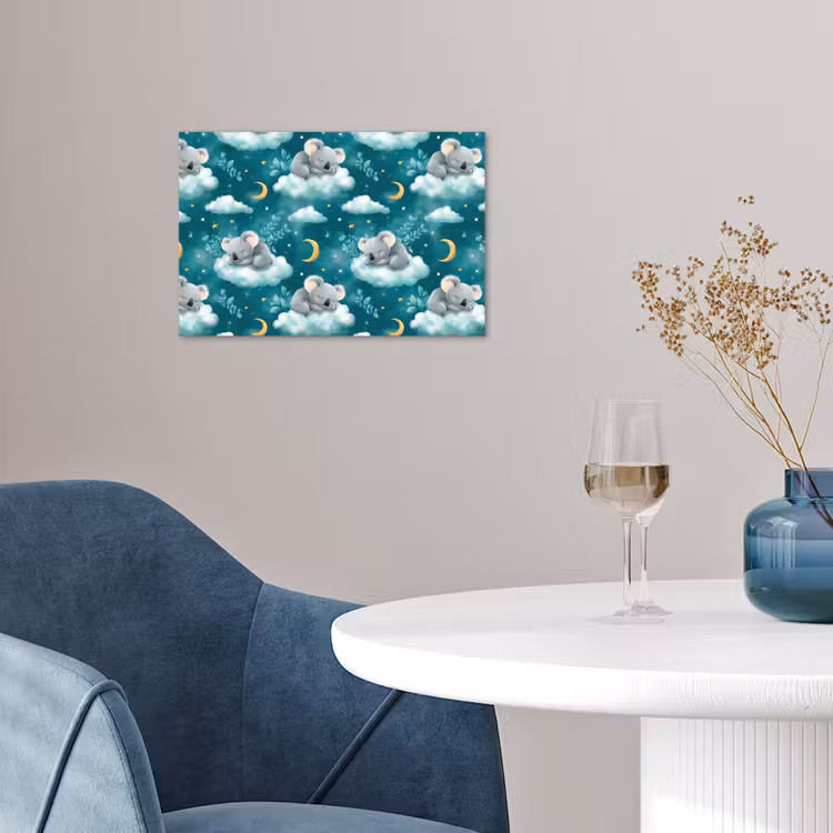 Koala's - Betoverend - Blauw poster papier klein 62 -sfeer3