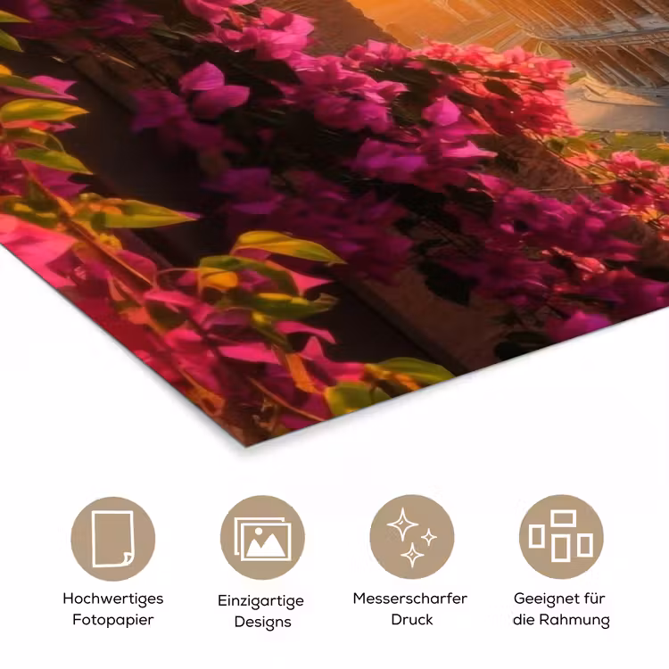 Colosseum - Rome - Roze Bloemen poster papier klein -tcloseup_DE