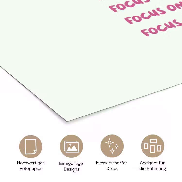 Focus on the good - Roze poster papier klein -tcloseup_DE