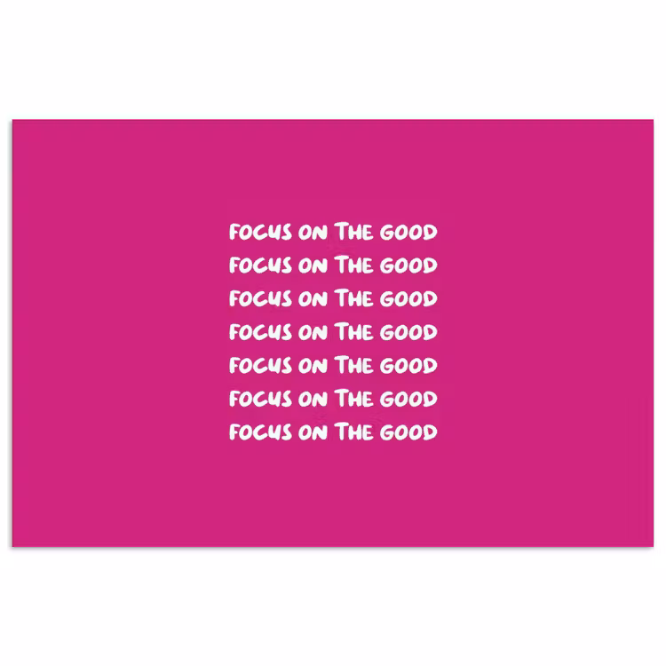 Focus on the good - Roze - wit poster papier klein -3d