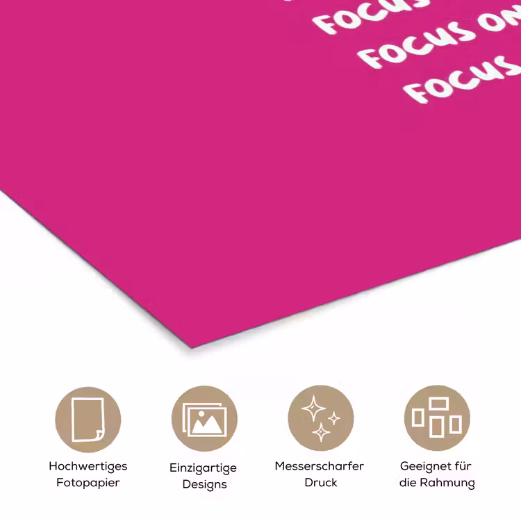 Focus on the good - Roze - wit poster papier klein -tcloseup_DE