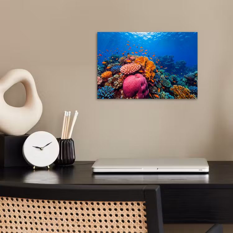 Koraal - Vissen - Oceaan - Natuur - Kleurrijk poster papier klein -sfeer1