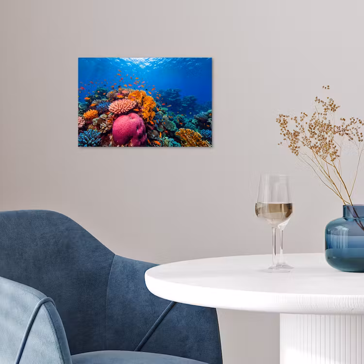 Koraal - Vissen - Oceaan - Natuur - Kleurrijk poster papier klein -sfeer3
