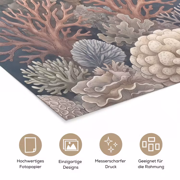 Koraal - Zeeleven - Onderwater - Illustratie - Natuur poster papier klein -tcloseup_DE