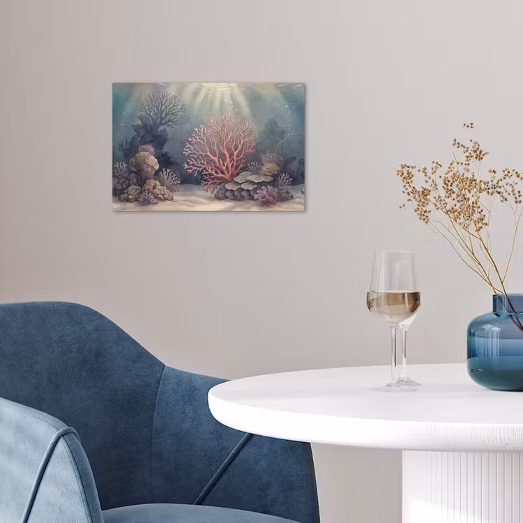 Koraal - Onderwater - Natuur - Roze poster papier klein -sfeer3
