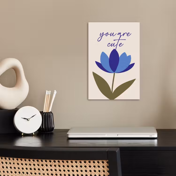 Korenbloem - Valentijn - Bloem - Blauw poster papier klein -sfeer1
