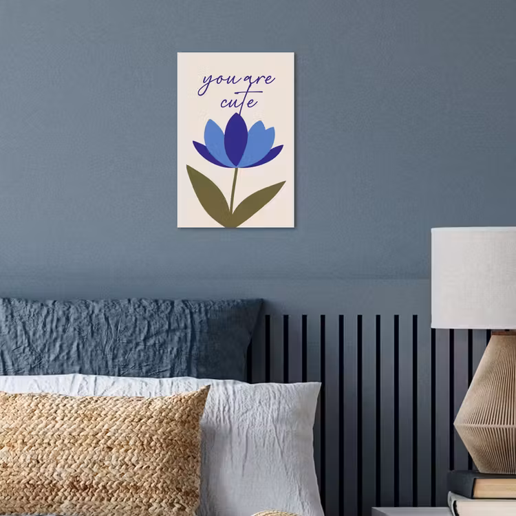 Korenbloem - Valentijn - Bloem - Blauw poster papier klein -sfeer2