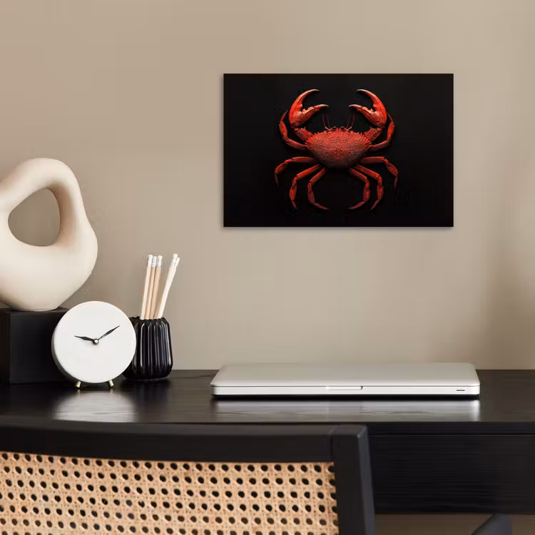 Krab - Rood - Vissen - Schaaldieren poster papier klein -sfeer1