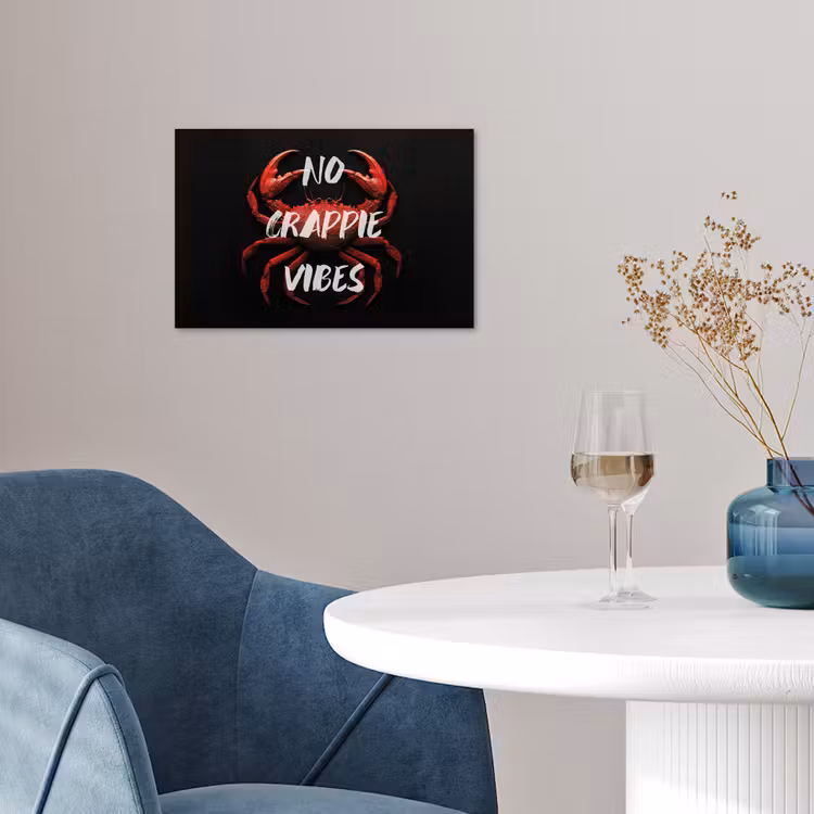 Krab - Rood - Tekst - Zwart poster papier klein -sfeer3