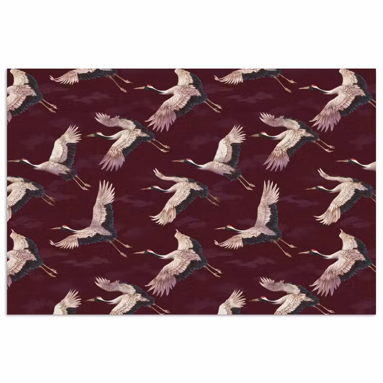 Kraanvogels - Klassiek - Bordeaux poster papier klein 62 -3d