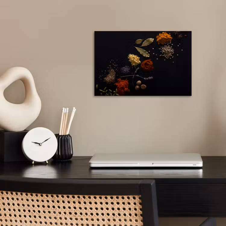 Kruiden - Zwart - Specerijen - Keuken - Koken poster papier klein -sfeer1