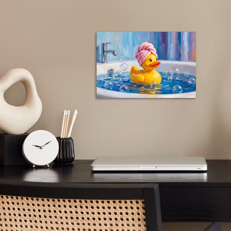Creatief - Badeend - Kleurrijk poster papier klein -sfeer1
