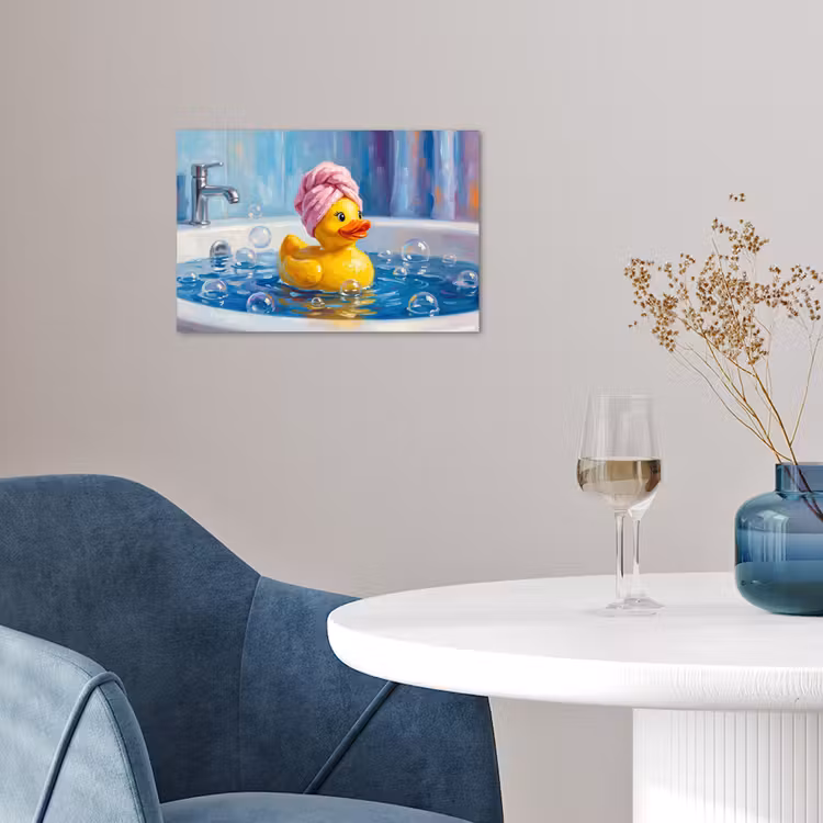 Creatief - Badeend - Kleurrijk poster papier klein -sfeer3