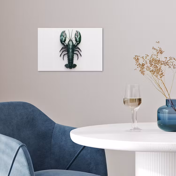 Kreeft - Glossier - Groen - Wit poster papier klein -sfeer3