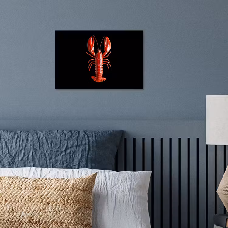 Kreeft - Glossier Rood - Zwart poster papier klein -sfeer2