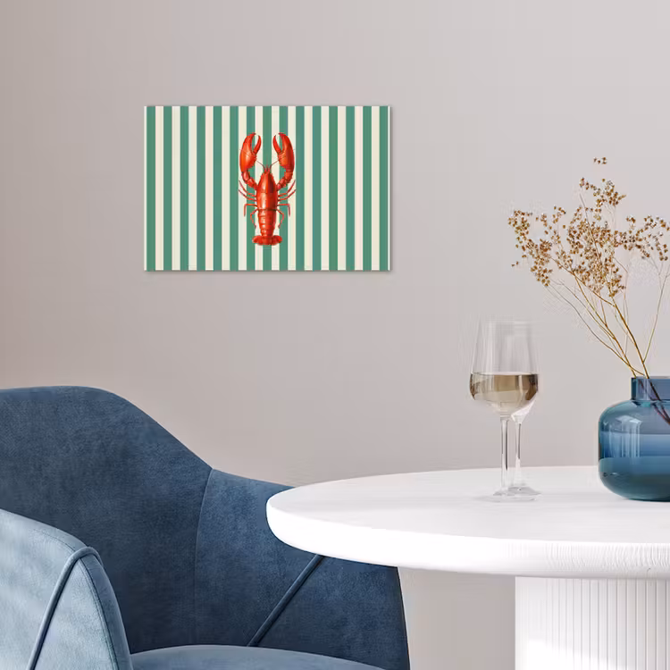 Kreeft - Strepen - Realistisch - Zomers poster papier klein -sfeer3