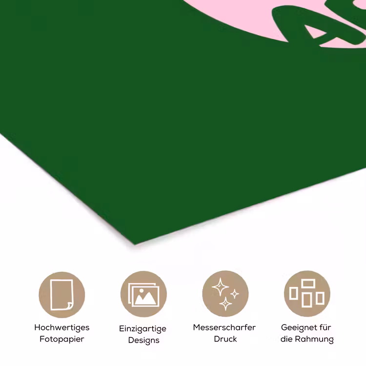 Cirkel - Roze - Tekst - Art poster papier klein -tcloseup_DE