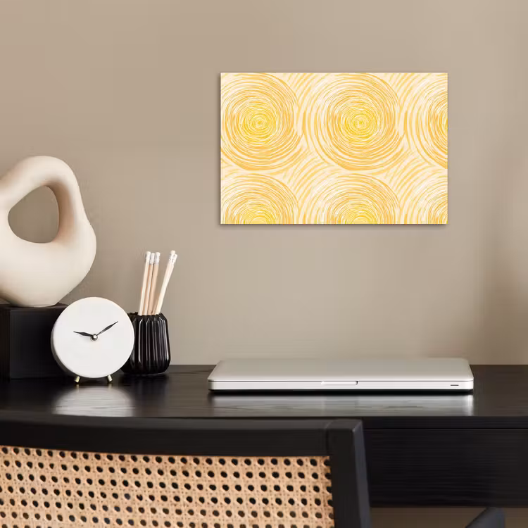 Cirkels - Abstract - Artistiek - Geel poster papier klein 62 -sfeer1