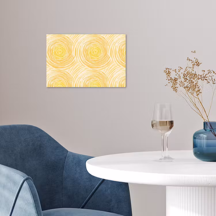 Cirkels - Abstract - Artistiek - Geel poster papier klein 62 -sfeer3
