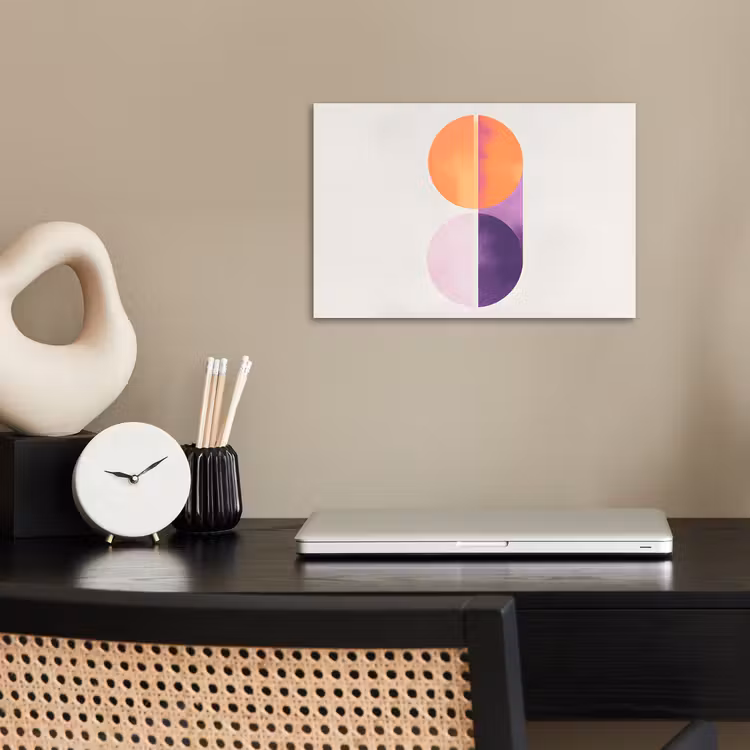 Cirkels - Abstract - Paars poster papier klein -sfeer1