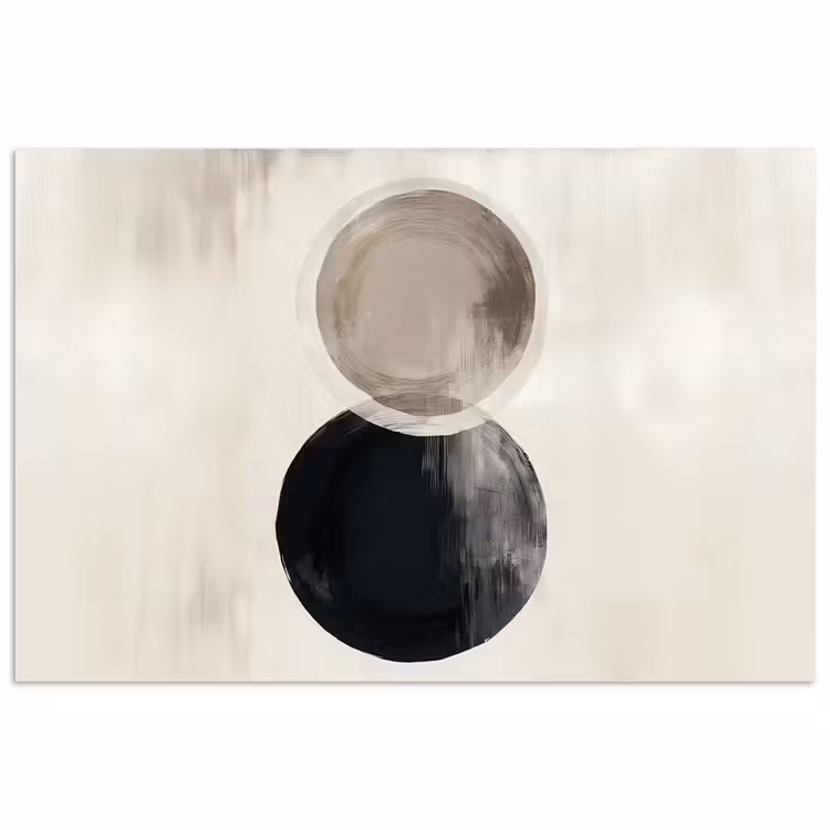 Cirkels - Vorm - Beige - Abstract poster papier klein -3d