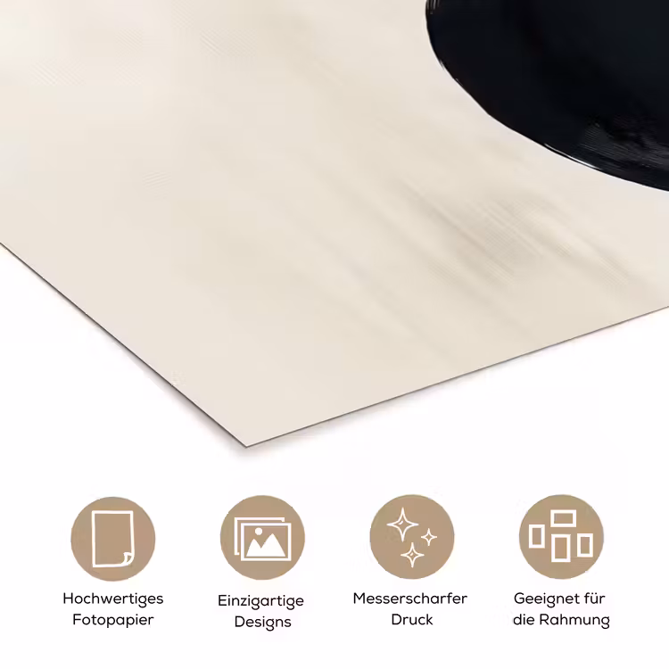 Cirkels - Vorm - Beige - Abstract poster papier klein -tcloseup_DE