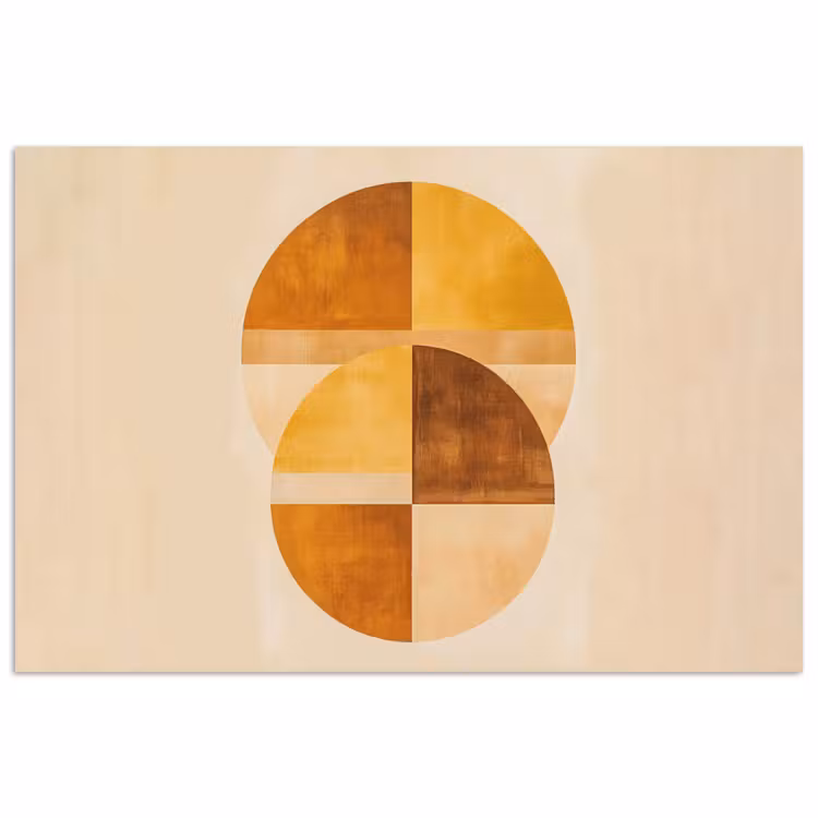 Cirkels - Geel - Minimalistisch poster papier klein -3d