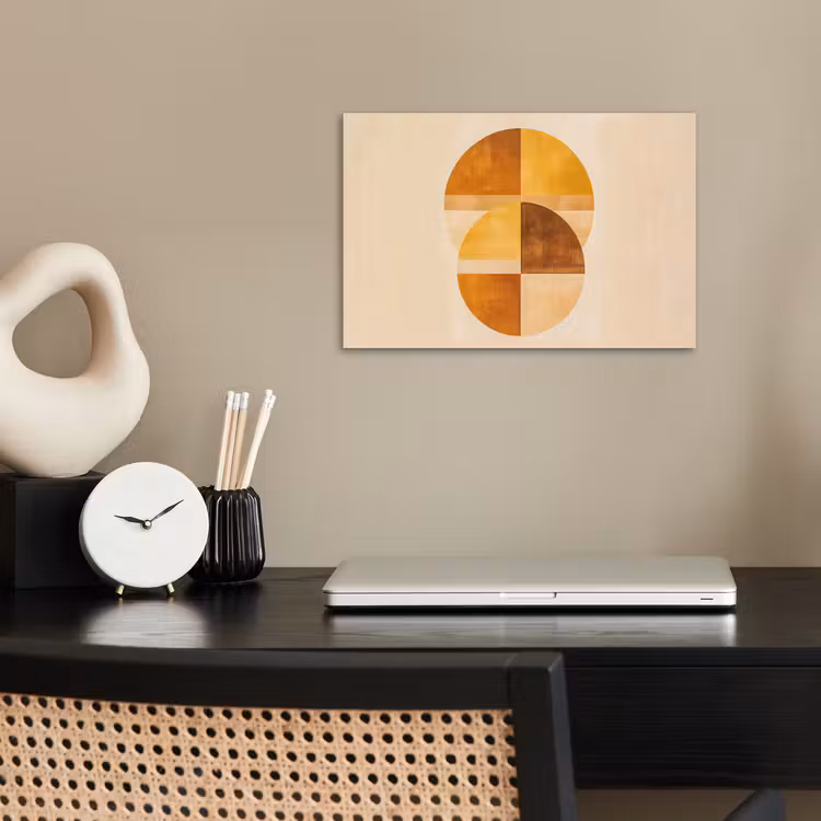 Cirkels - Geel - Minimalistisch poster papier klein -sfeer1