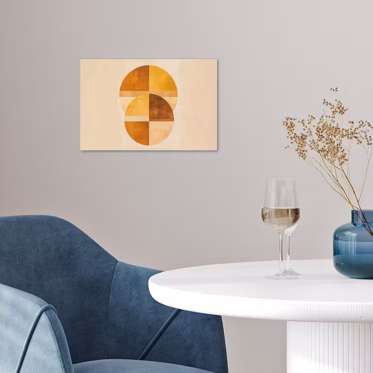 Cirkels - Geel - Minimalistisch poster papier klein -sfeer3