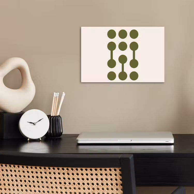 Cirkels - Geometrisch - Abstract - Modern - Groen poster papier klein -sfeer1