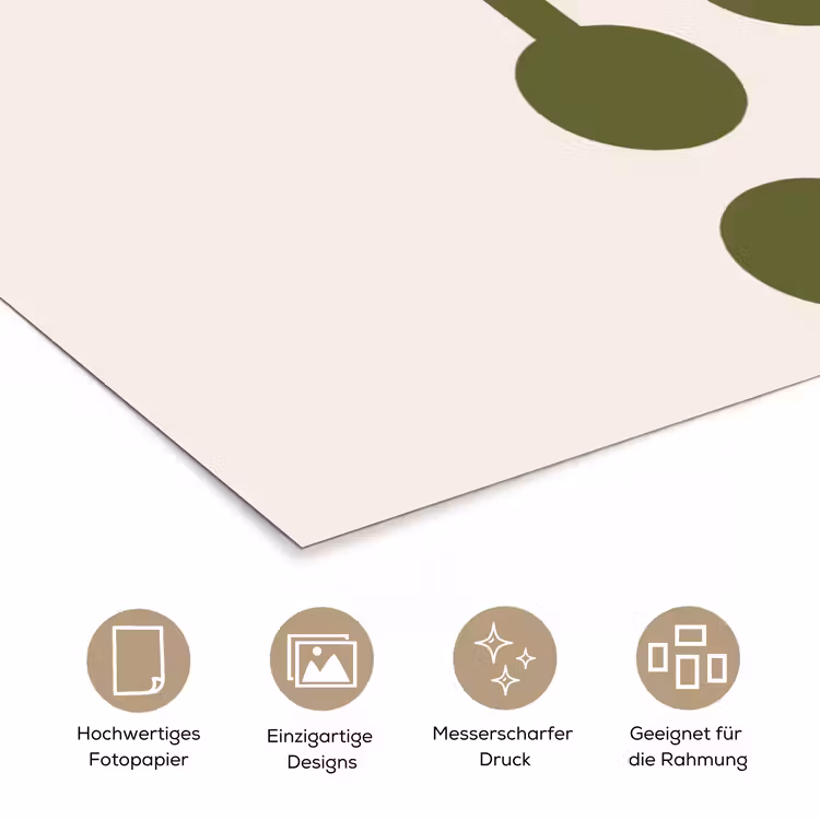 Cirkels - Geometrisch - Abstract - Modern - Groen poster papier klein -tcloseup_DE