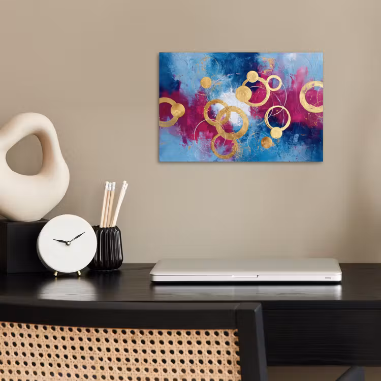 Cirkels - Goud - Abstract poster papier klein -sfeer1