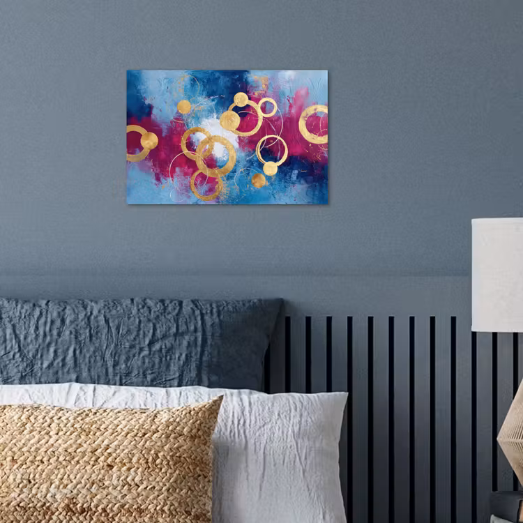 Cirkels - Goud - Abstract poster papier klein -sfeer2
