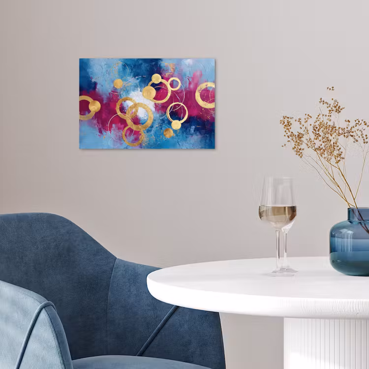 Cirkels - Goud - Abstract poster papier klein -sfeer3
