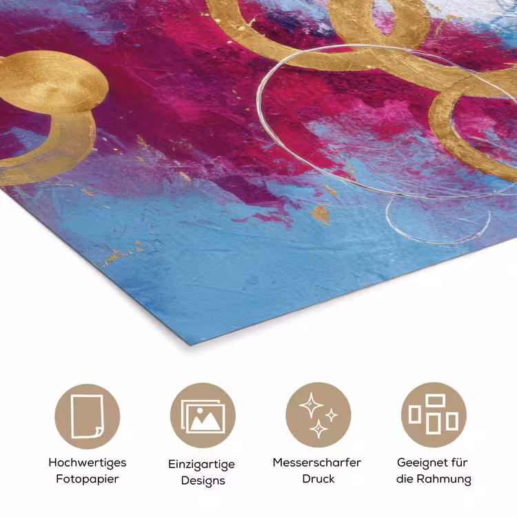 Cirkels - Goud - Abstract poster papier klein -tcloseup_DE
