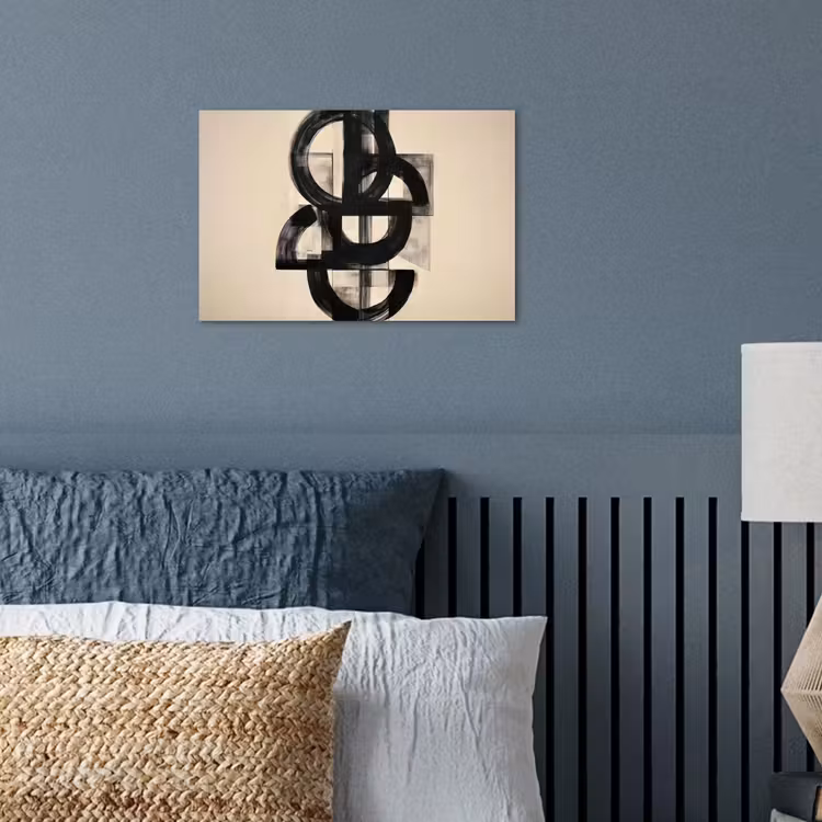 Cirkels - Lijnen - Vormen - Zwart poster papier klein -sfeer2