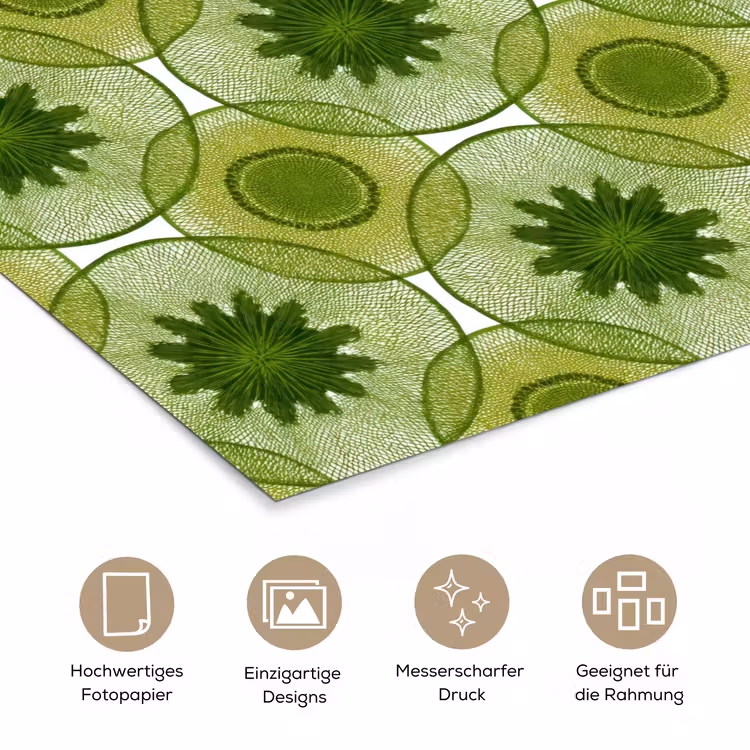 Cirkels - Patroon - Groen poster papier klein 62 -tcloseup_DE