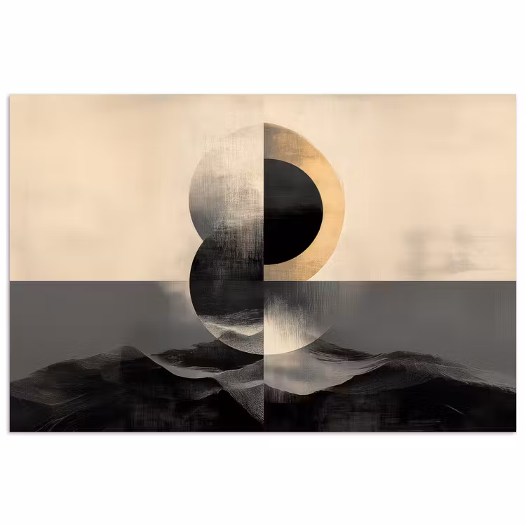 Cirkels - Schaduw - Abstract poster papier klein -3d