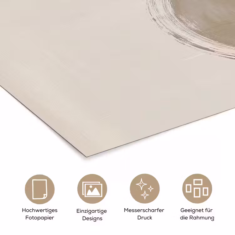 Cirkels - Strepen - Minimalistisch - Zwart poster papier klein -tcloseup_DE