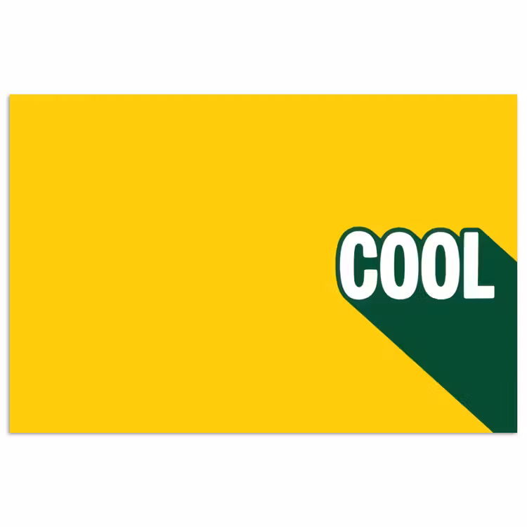 Cool - Geel - Groen poster papier klein -3d
