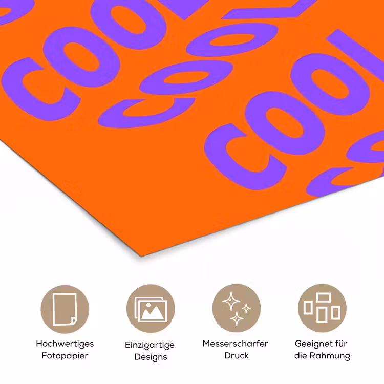Cool - Paars - Oranje poster papier klein -tcloseup_DE
