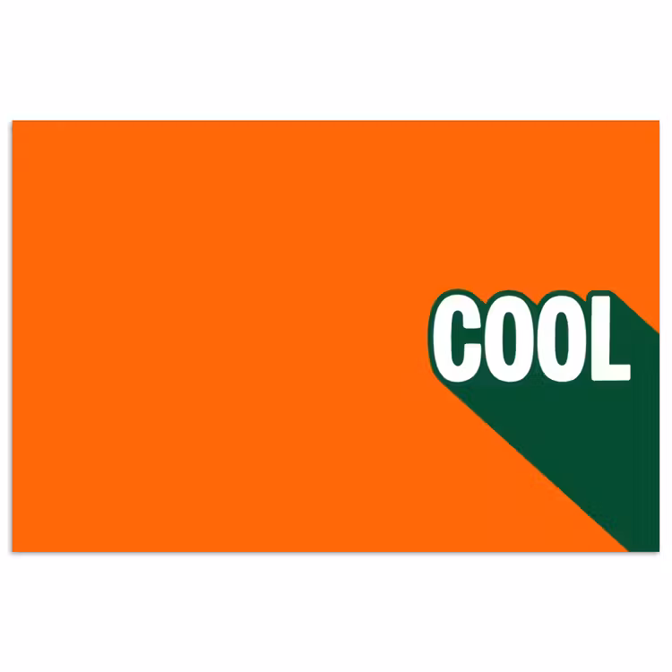 Cool - Oranje - Groen poster papier klein -3d