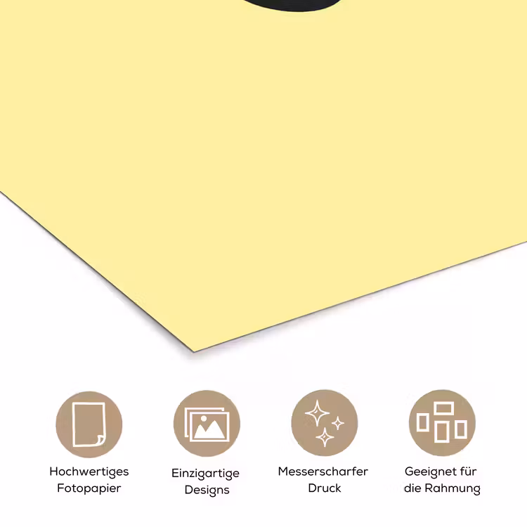 Kuiken - Vrolijk - Geel - Minimalistisch poster papier klein -tcloseup_DE