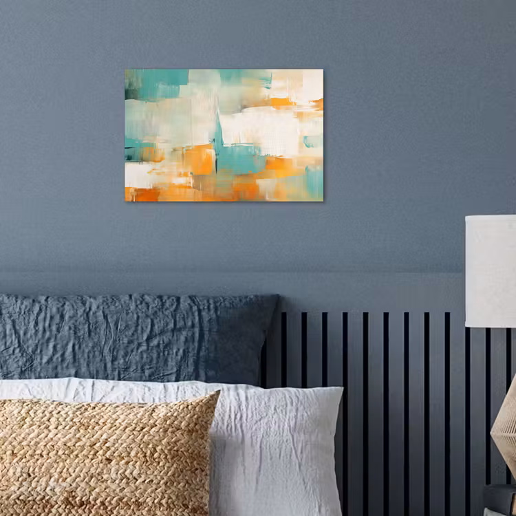 Kunst - Abstract - Blauw - Wit poster papier klein -sfeer2