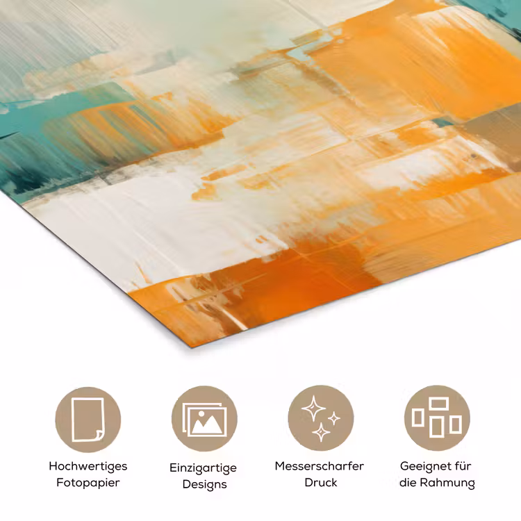 Kunst - Abstract - Blauw - Wit poster papier klein -tcloseup_DE