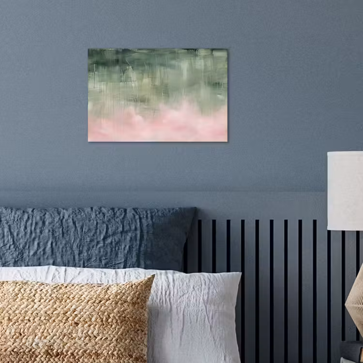 Kunst - Abstract - Modern - Groen - Roze poster papier klein -sfeer2
