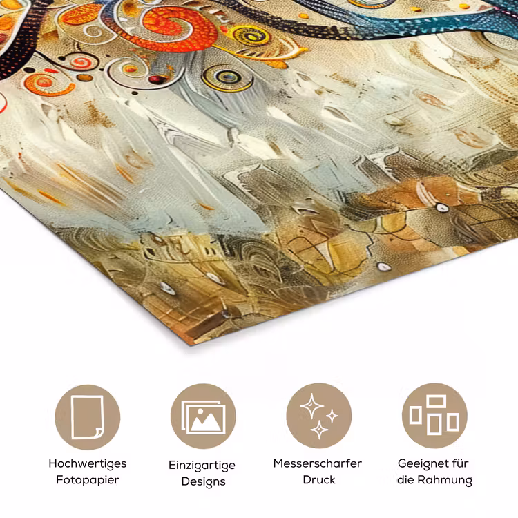 Kunst - Levensboom - Botanisch - Abstract poster papier klein -tcloseup_DE
