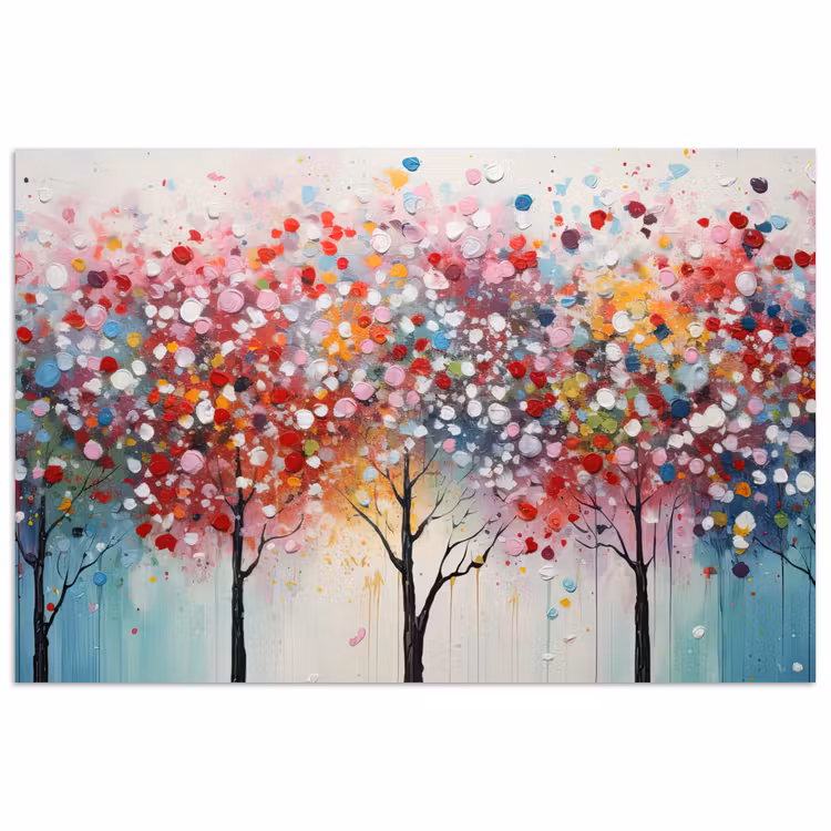 Kunst - Bomen - Natuur - Acryl poster papier klein -3d