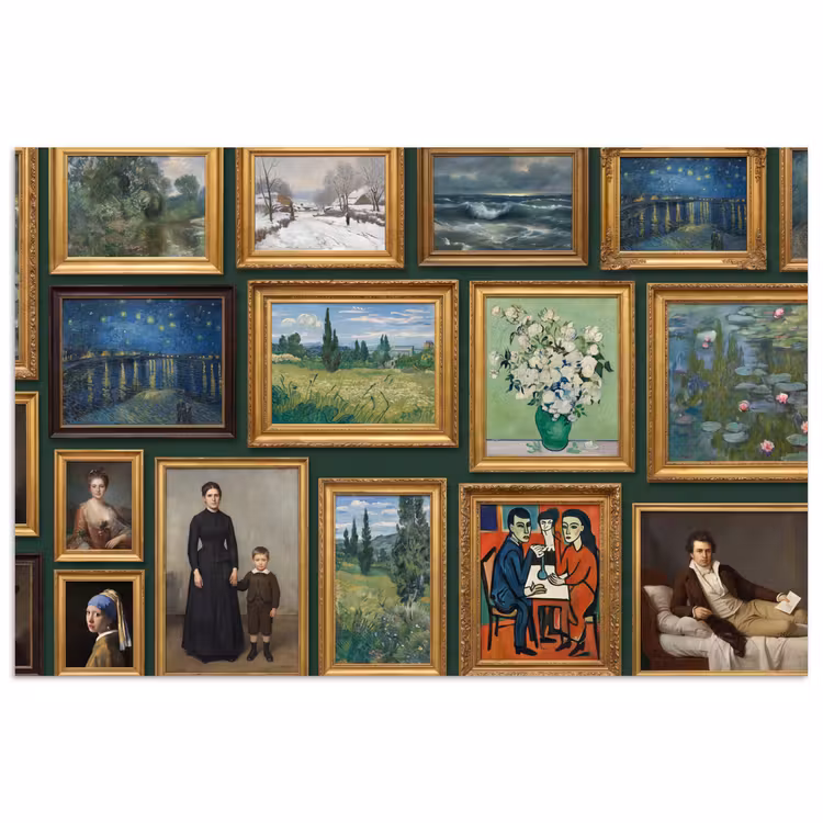 Kunst - Schilderijen - Collectie - Klassiek - Groen poster papier klein -3d